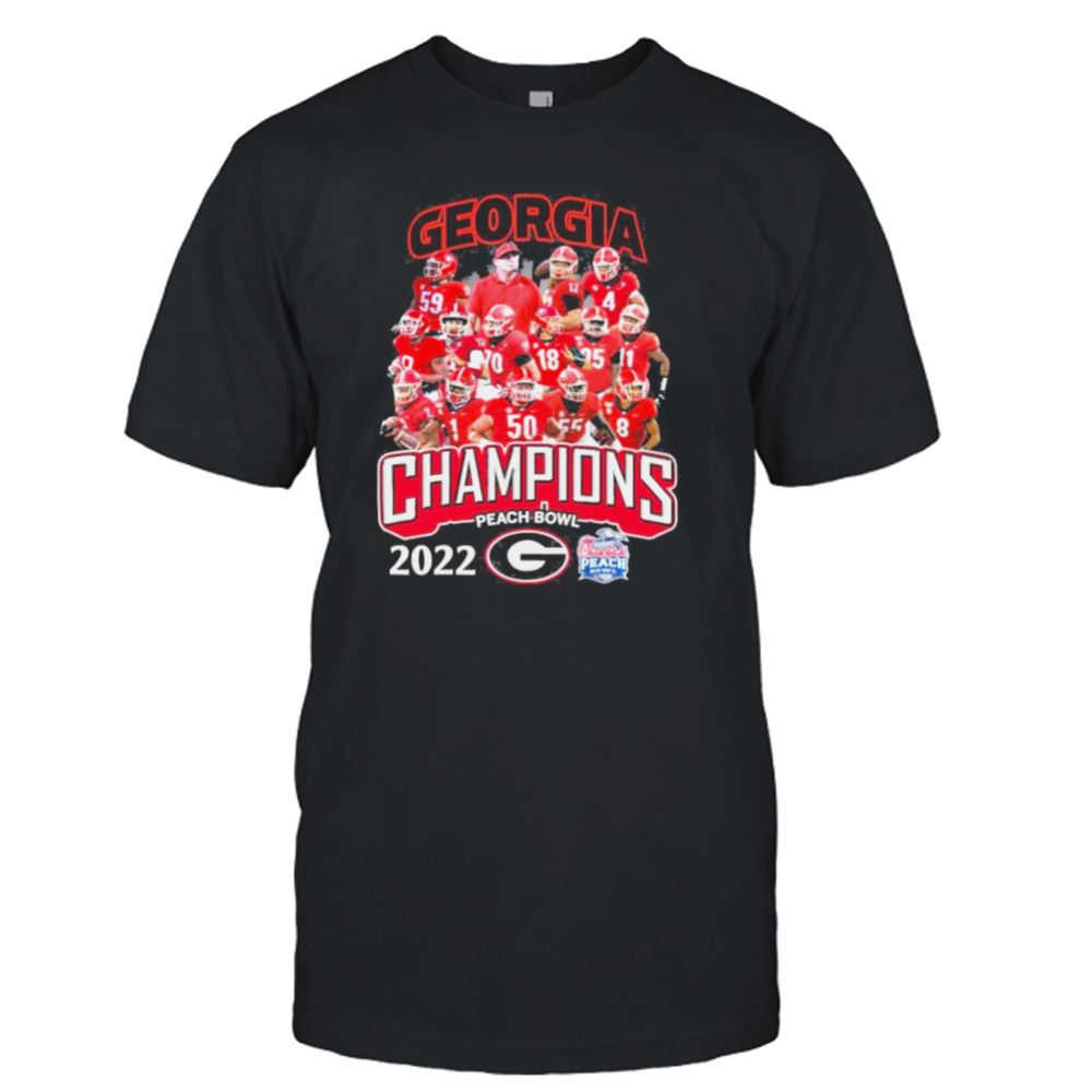 Amazing 2022 Georgia Bulldogs Champions Peach Bowl Football Shirt 