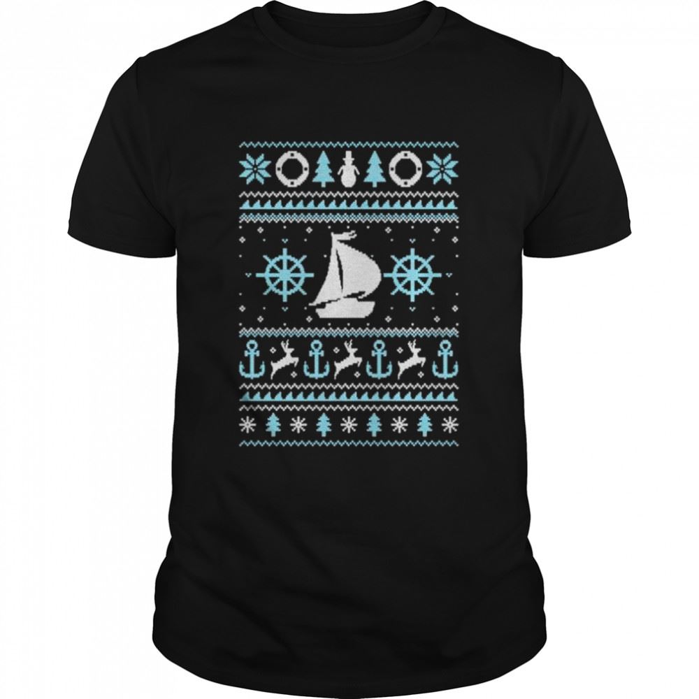 Interesting Best Nautical Ship Reindeers Ugly Christmas Sweater Shirt 