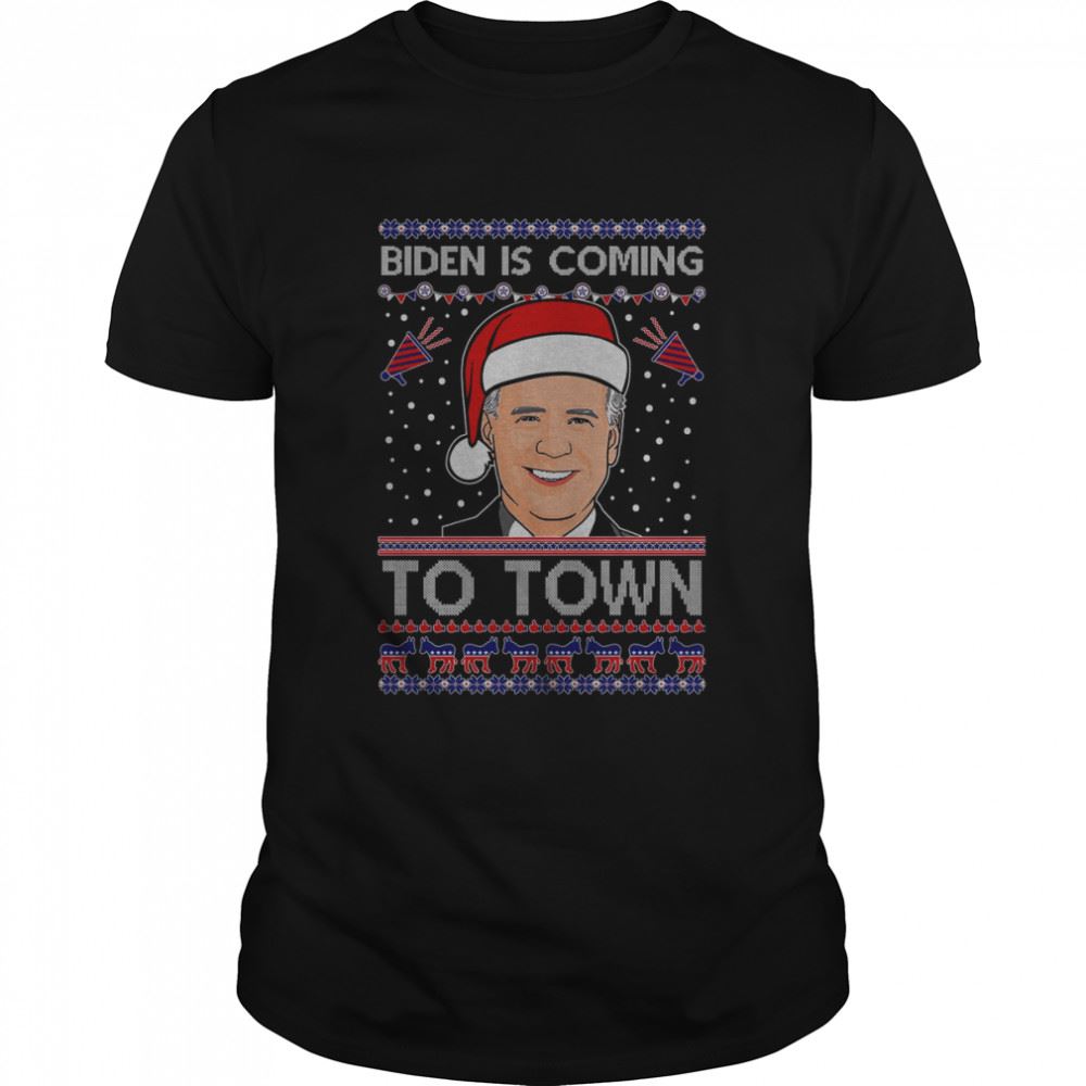 Best Biden Is Coming To Town This Funny Inspired Joe Office Santa President Shirt 