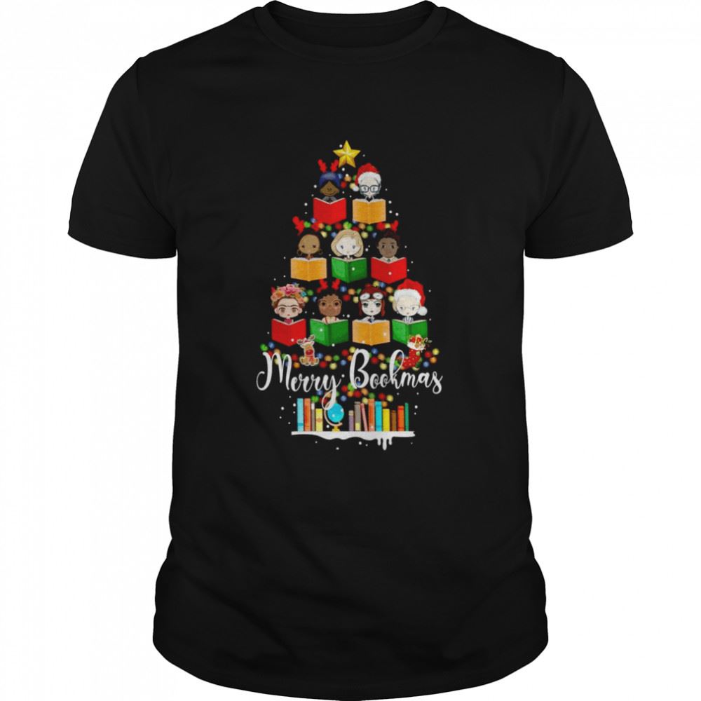 Amazing Book Lover Christmas Book Tree Shirt 