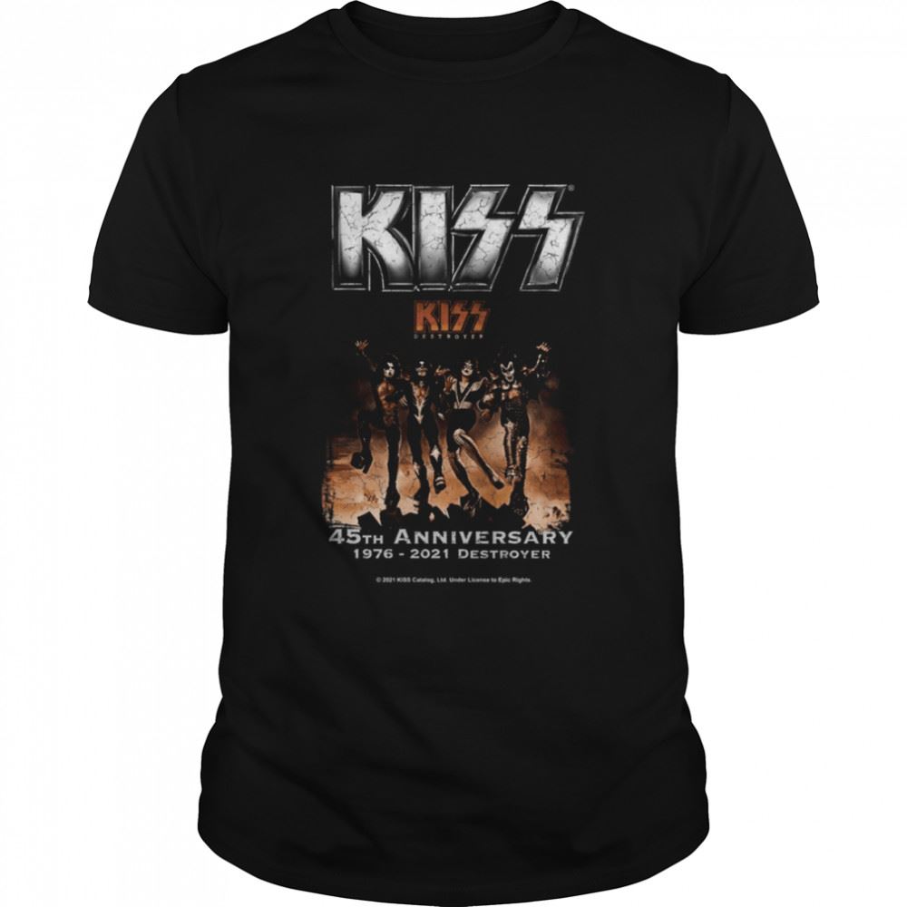 Happy Fan Art Kiss Rock Band Destroyer 45th Anniversary 1976-2021 Shirt 