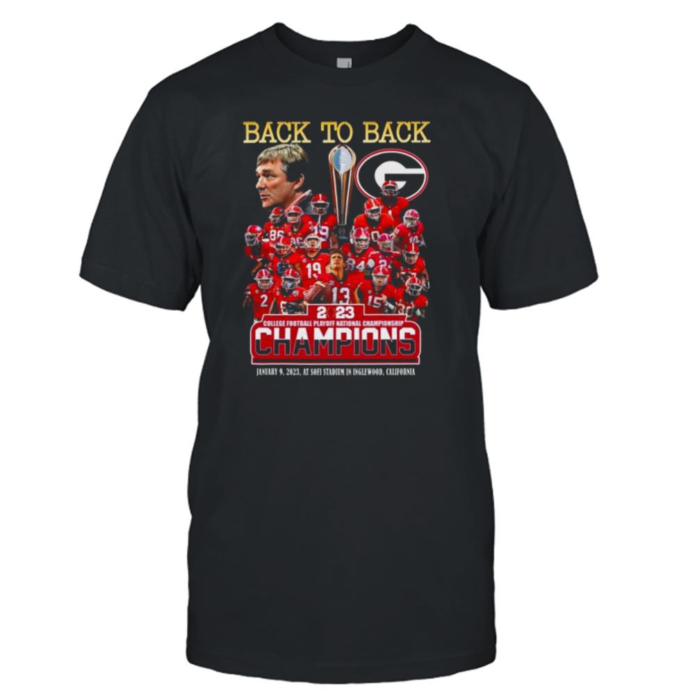 Gifts Georgia Bulldogs Back To Back 2023 College Football Playoff National Championship Champions Shirt 