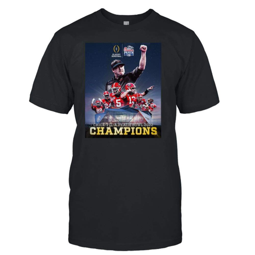 Attractive Georgia Bulldogs Playoffs Semifinal Chick-fil-a Peach Bowl 2022 Champions Shirt 