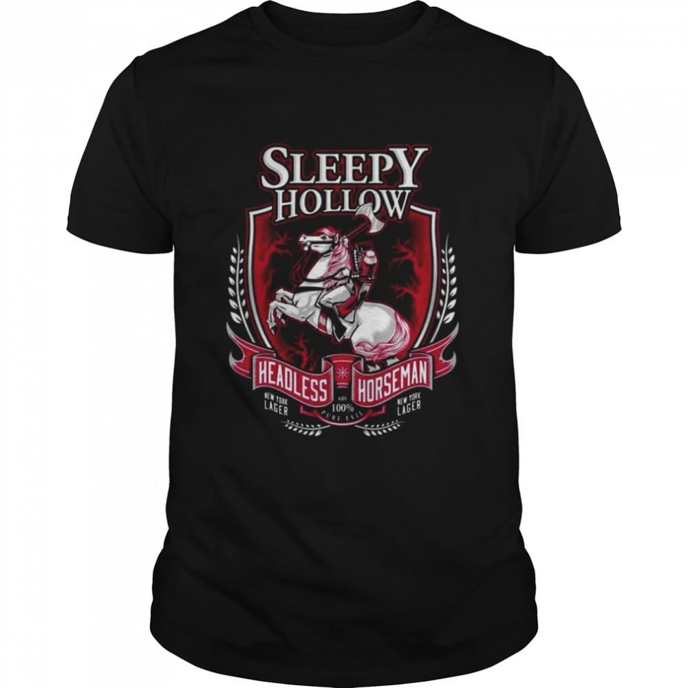 Attractive Headless Horseman Ale Sleepy Hollow Beer Label Shirt 