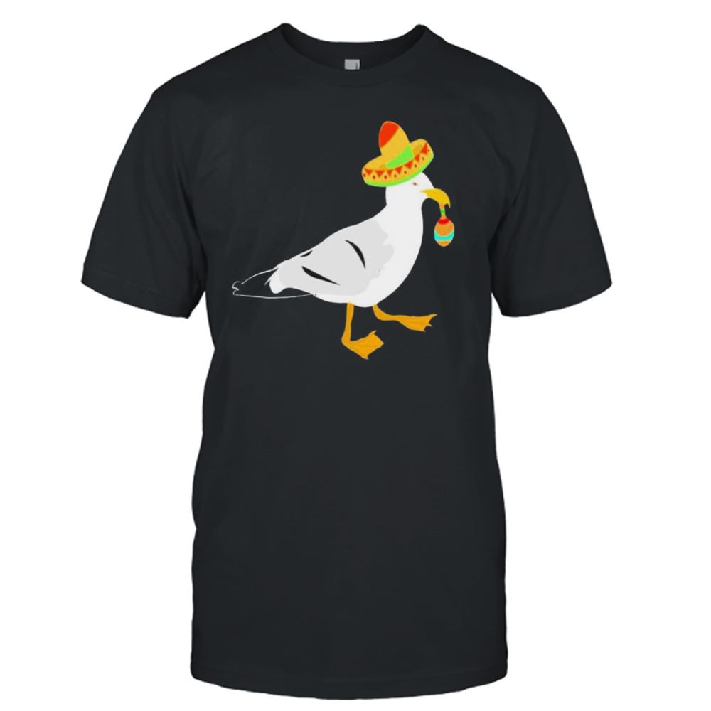 Gifts Mexican Seagull Sombrero Costume Maraca Funny Bird Shirt 