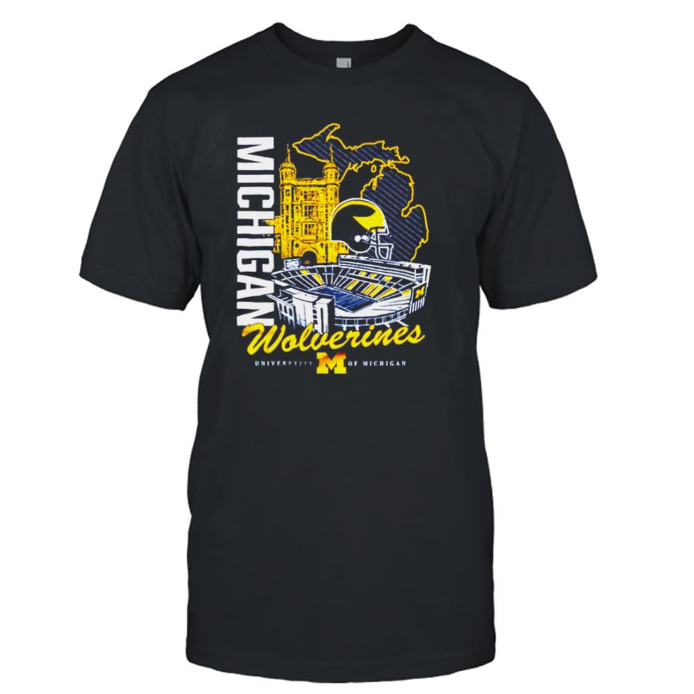 Awesome Michigan Wolverine Collage University M Of Michgan Shirt 