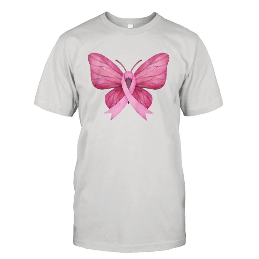 Awesome Pink Ribbon Butterfly Breast Cancer Awareness Shirt 