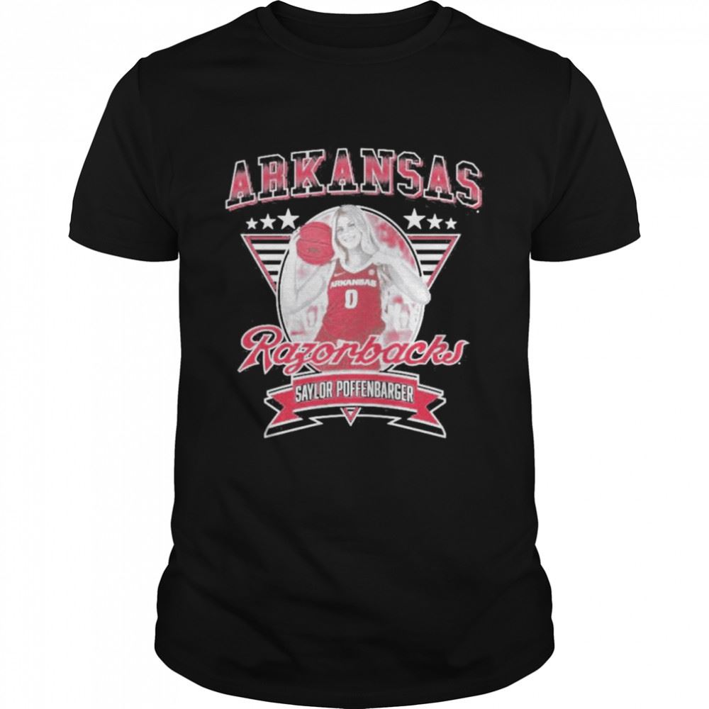 High Quality Saylor Poffenbarger Arkansas Razorbacks Jump Shot Shirt 