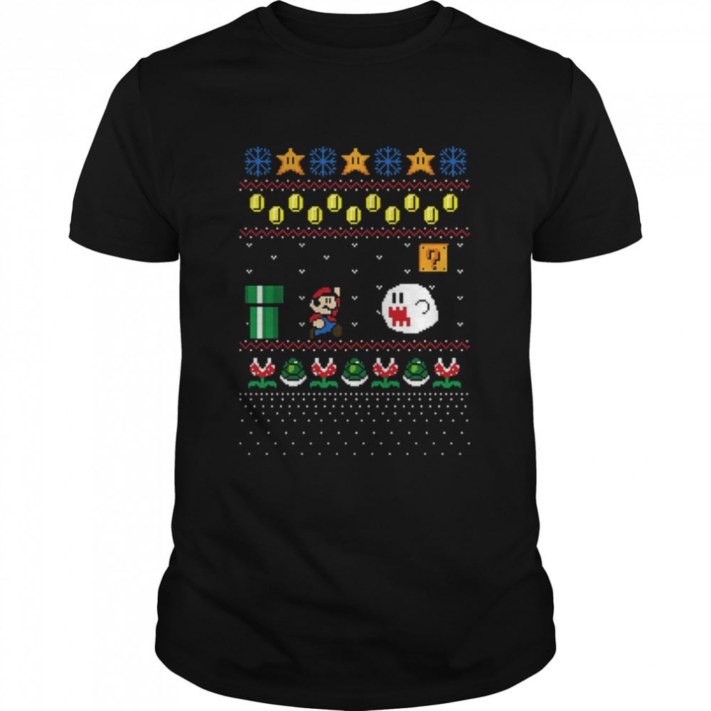 Best Super Mario Design Pattern Ugly Christmas Shirt 