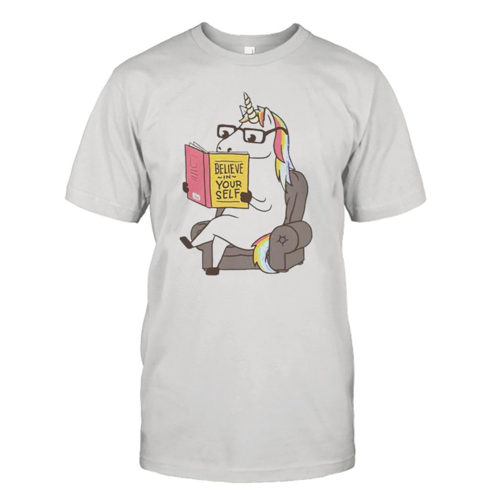 Amazing Unicorn Reading Book Believe In Your Self Shirt 