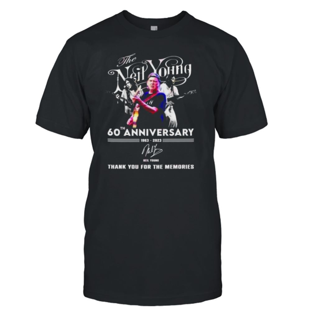 Promotions 60th Anniversary 1963 2023 Neil Young Thank You For The Memories Signature Shirt 