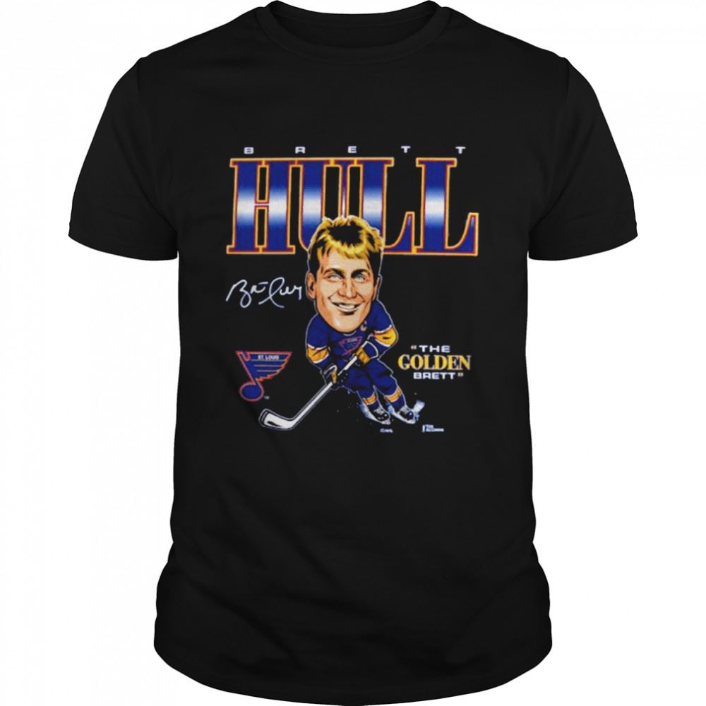 Amazing Brett Hull St Louis Blues Player Caricature Signature Shirt 