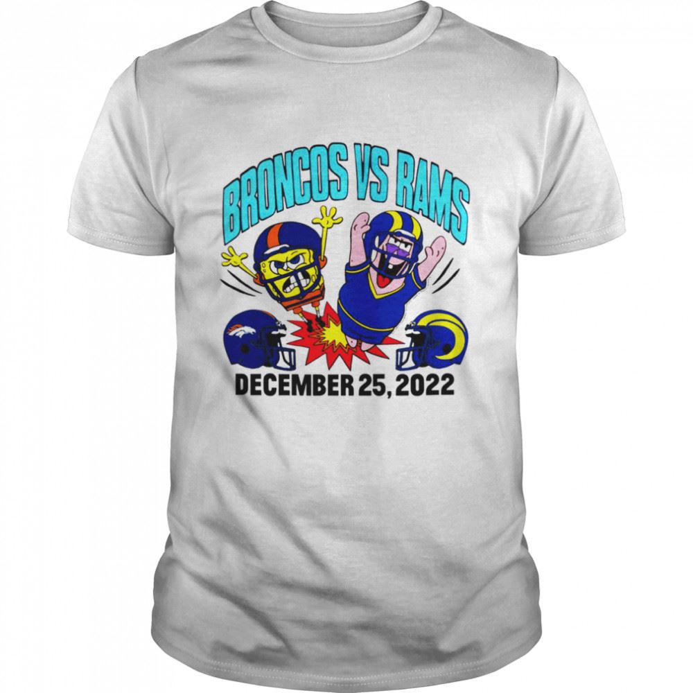 Great Denver Broncos Vs Los Angeles Rams Spongebob Matchup Shirt 