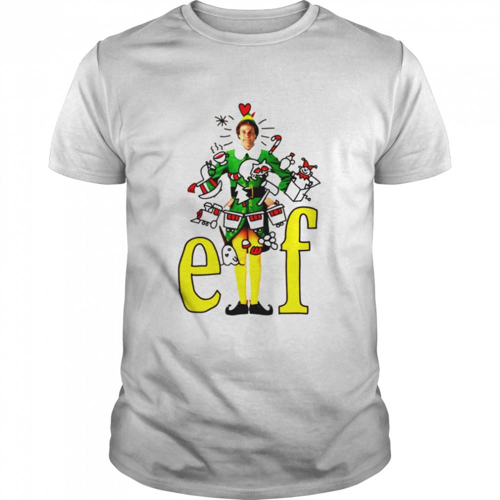 Promotions Elf Yellow Typographic Art Buddy The Elf Shirt 