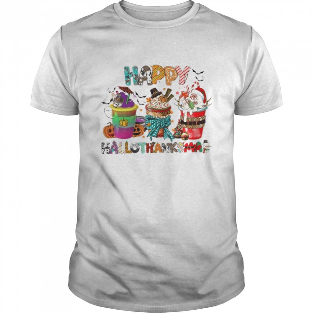 High Quality Fall Coffee Cup Hallothankmas Shirt 