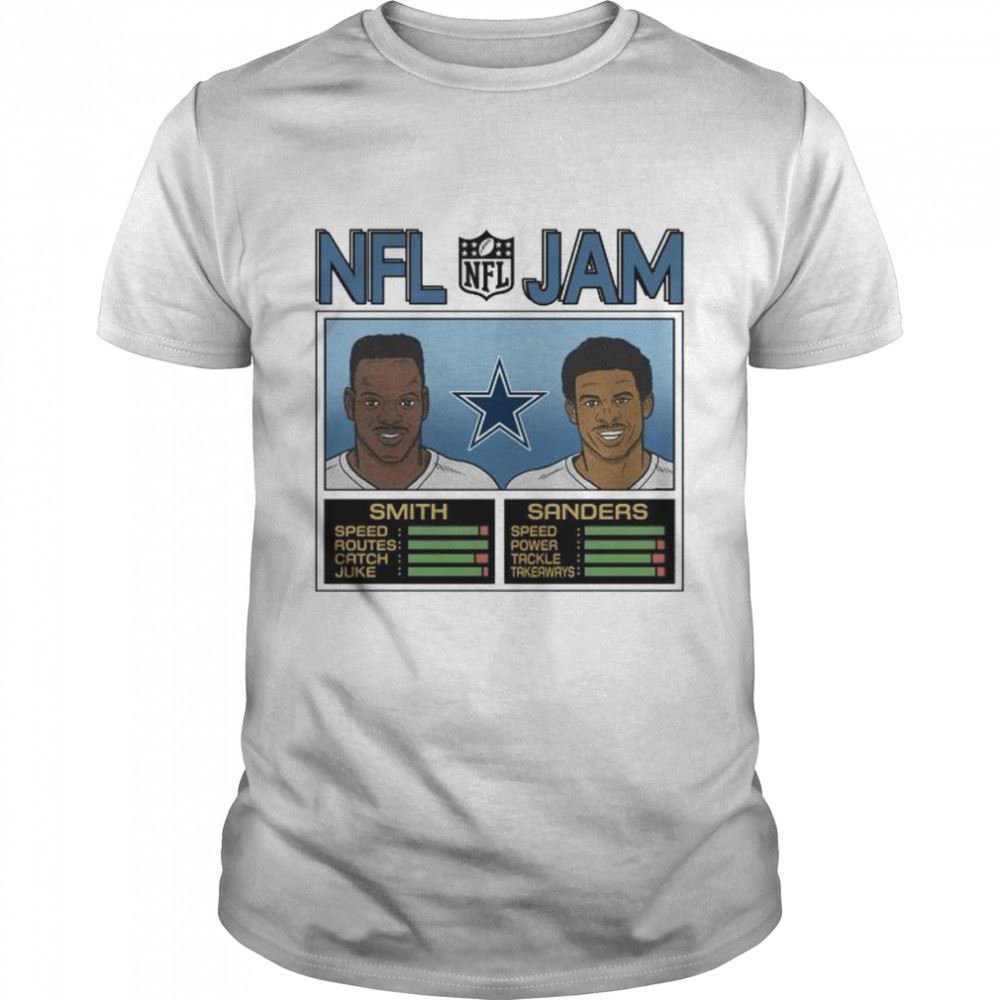 Awesome Nfl Jam Dallas Cowboys Emmitt Smith And Deion Sanders T-shirt 