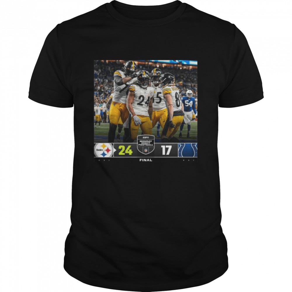 Amazing Pitbull Steelers 24 17 Indianapolis Colts Nfl 2022 Monday Night Football Final Score Shirt 