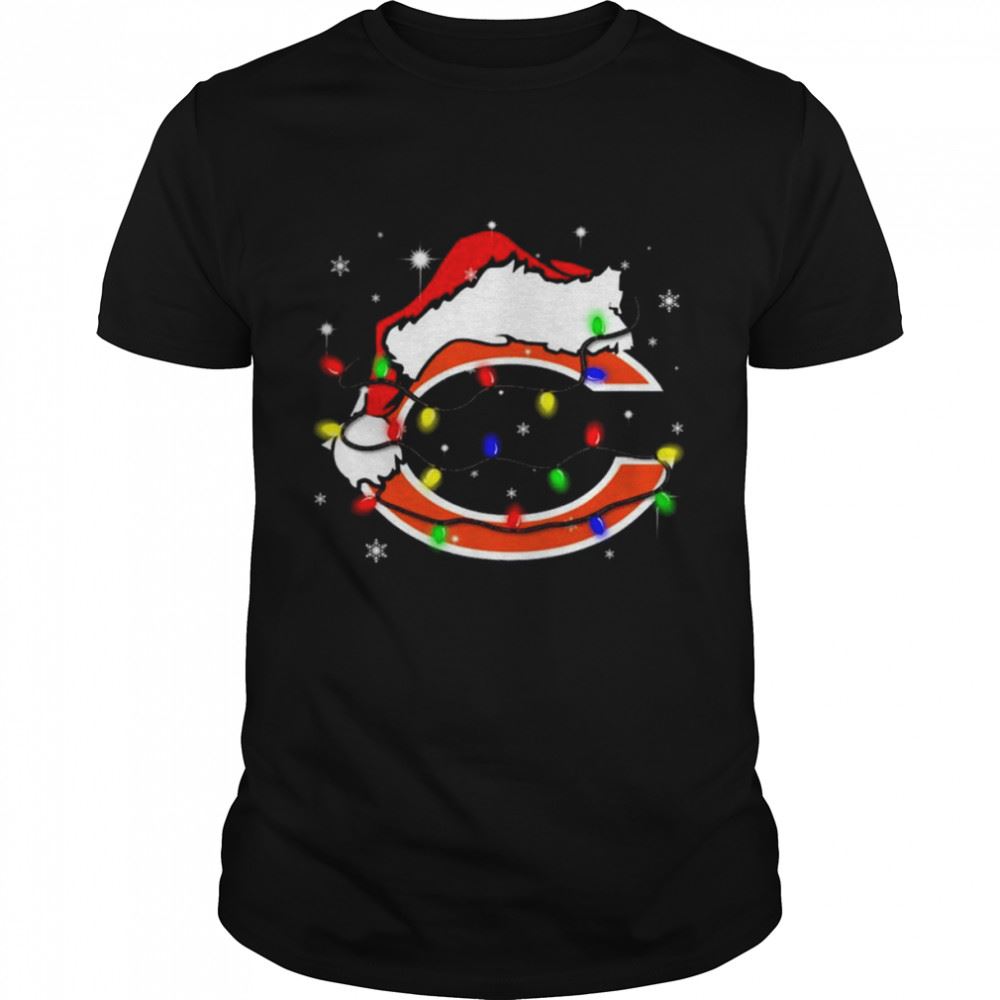 Awesome Santa Chicago Cubs Logo Lights Christmas Shirt 