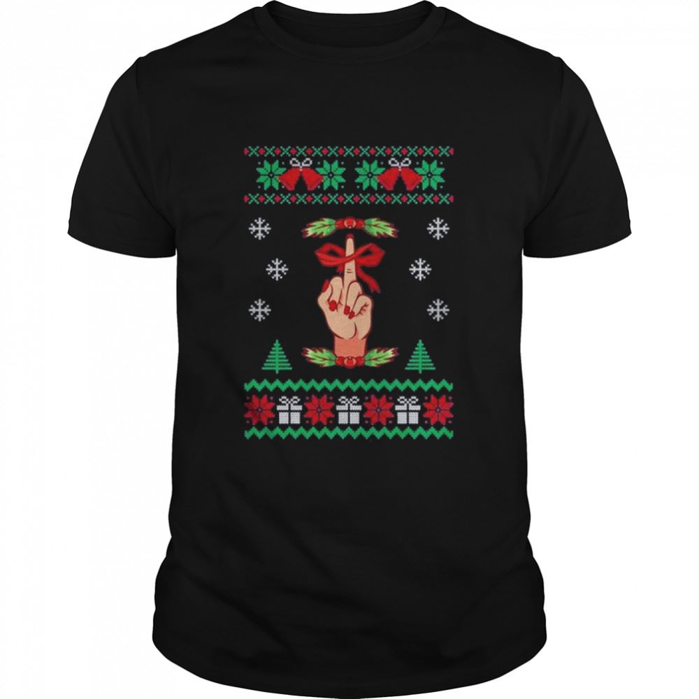 Limited Editon Santa Middle Finger Fuck Tree Christmas 2022 Shirt 