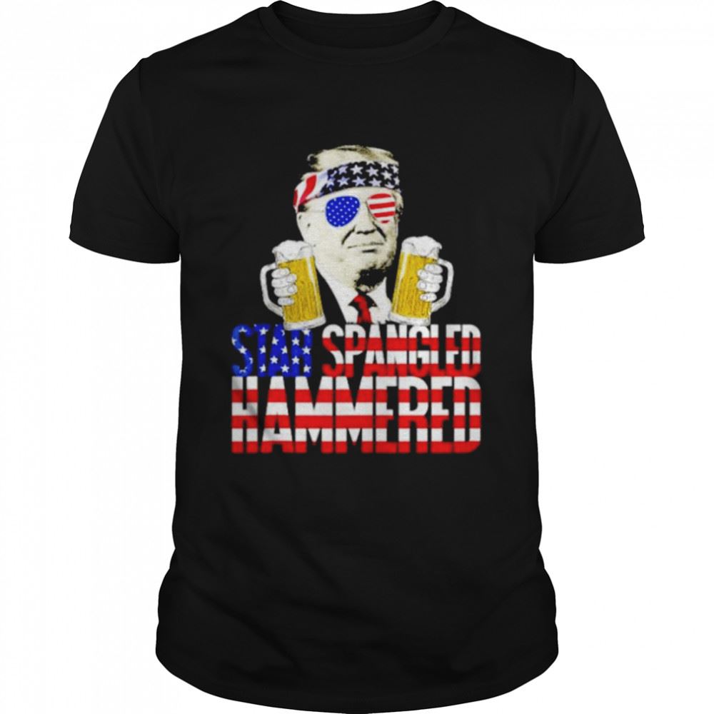 Gifts Star Spangled Hammered President Donald Trump Beer Lover Shirt 