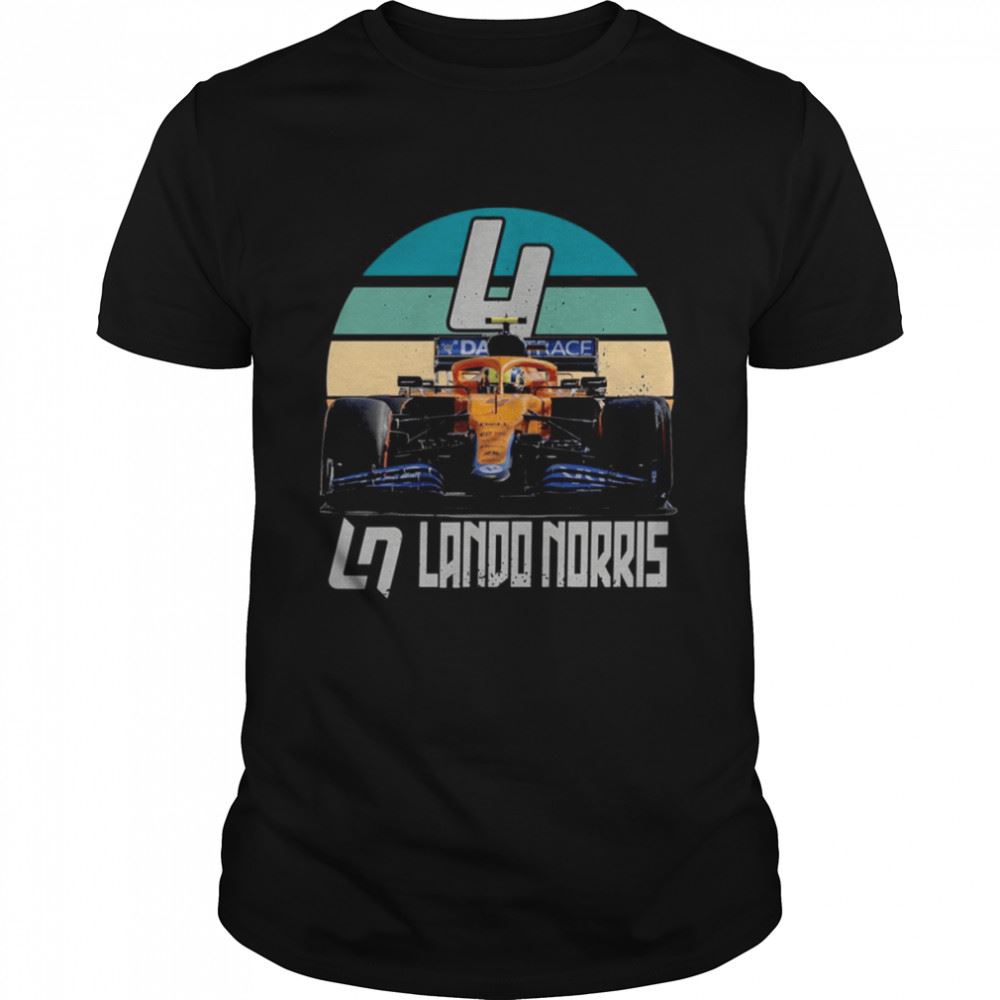 Happy Sunset Design Lando Norris Car Racing F1 Distress Shirt 