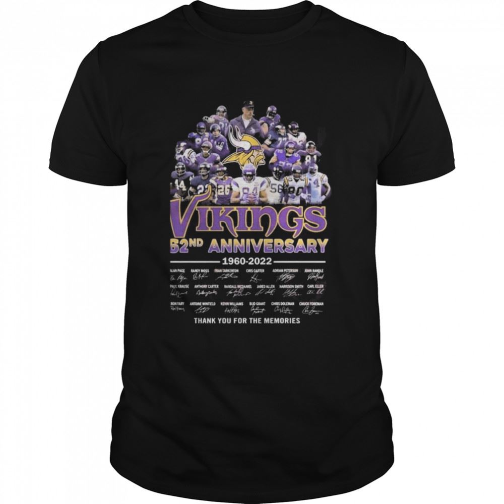 Interesting Vikings 62nd Anniversary 1960 2022 Thank You For The Memories T-shirt 