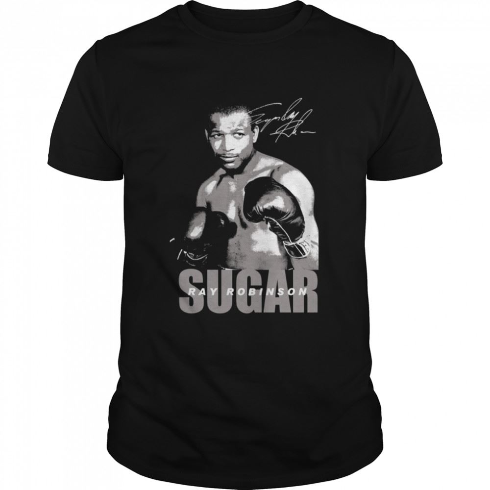 Awesome White Signature Boxing Sugar Ray Robinson Shirt 
