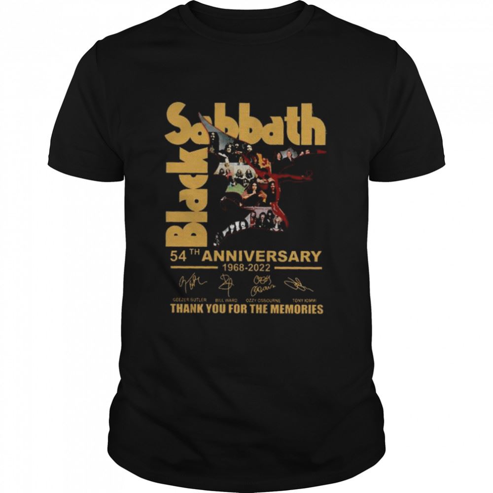 Amazing Black Sabbath 54th Anniversary 1968 2022 Thank You For The Memories Signatures Shirt 