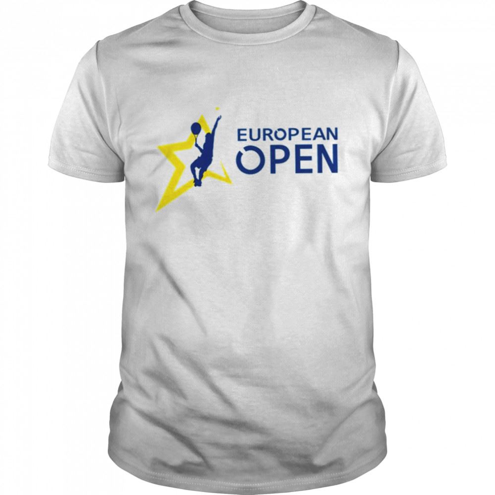 Awesome Blue Logo Sports European Open Tennis Shirt 