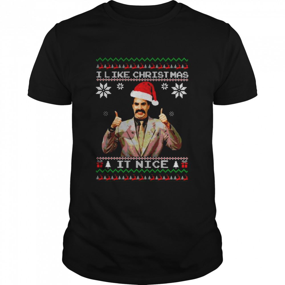 Great Borat Funny Christmas It Nice Knit Pattern Shirt 