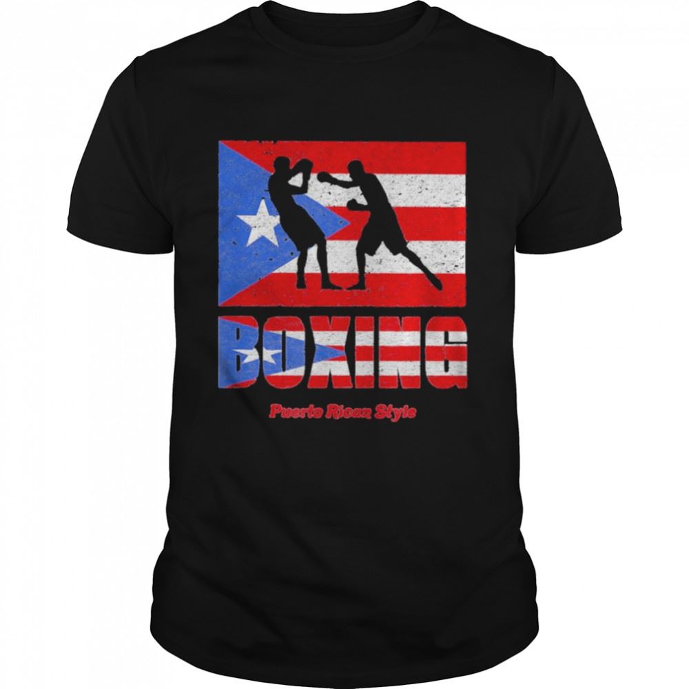 Gifts Boxing Puerto Rican Style American Flag Shirt 