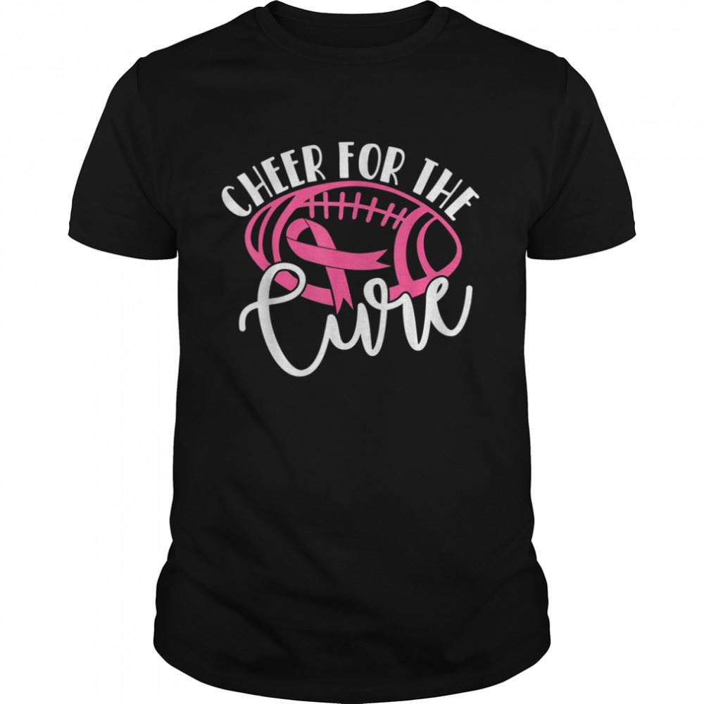 Attractive Cheer For The Cure Pink Breast Cancer Awareness Girl Women T-shirt 