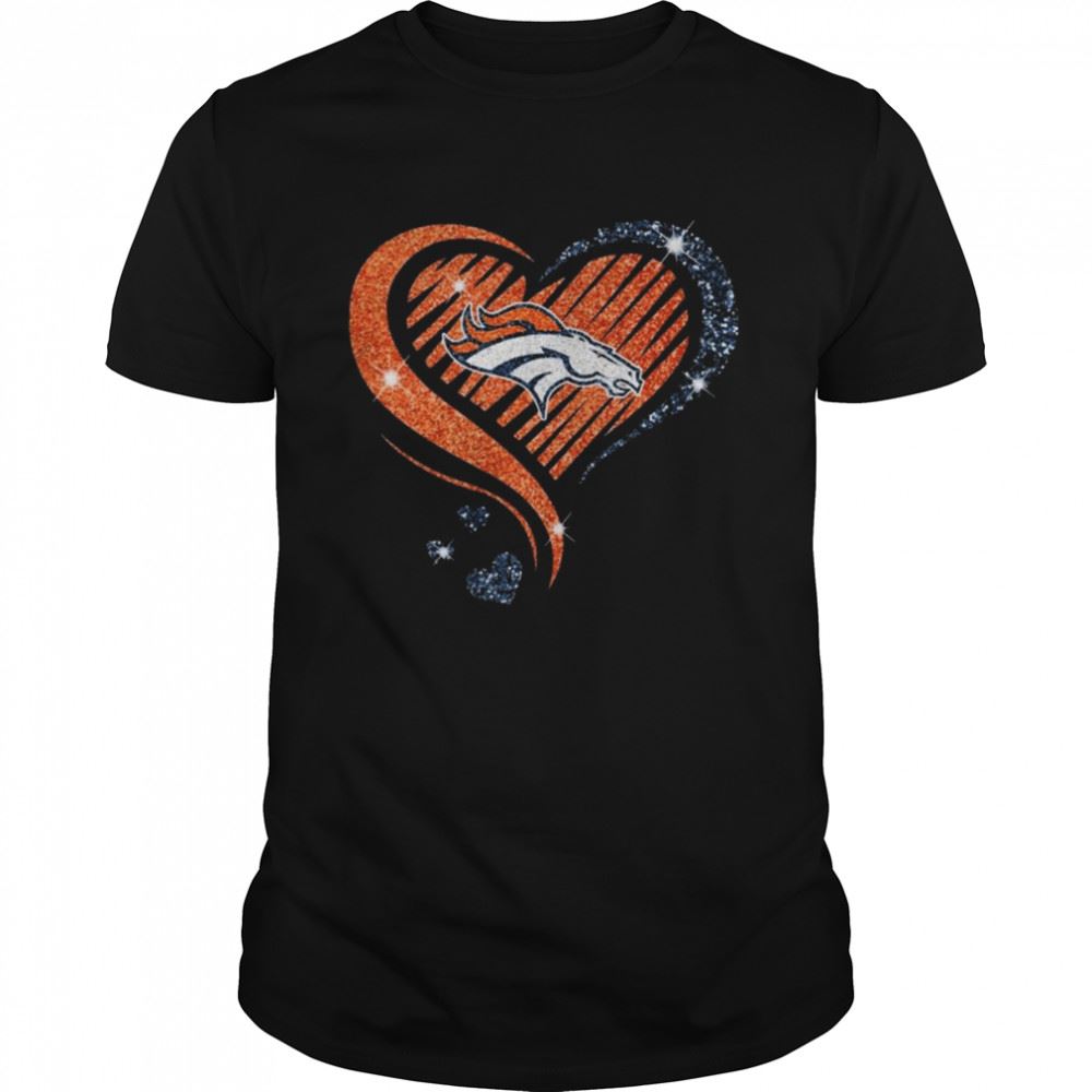 Special Denver Broncos Football Heart Diamond Shirt 