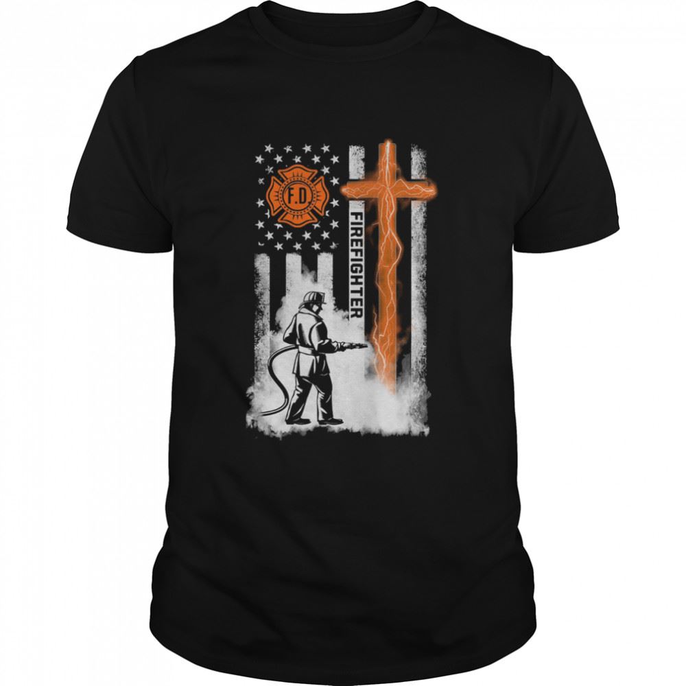 Limited Editon F D Firefighter With American Flag Shirt 