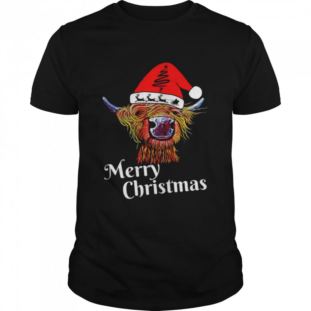 Interesting Fanart Christmas Highland Cow Shirt 
