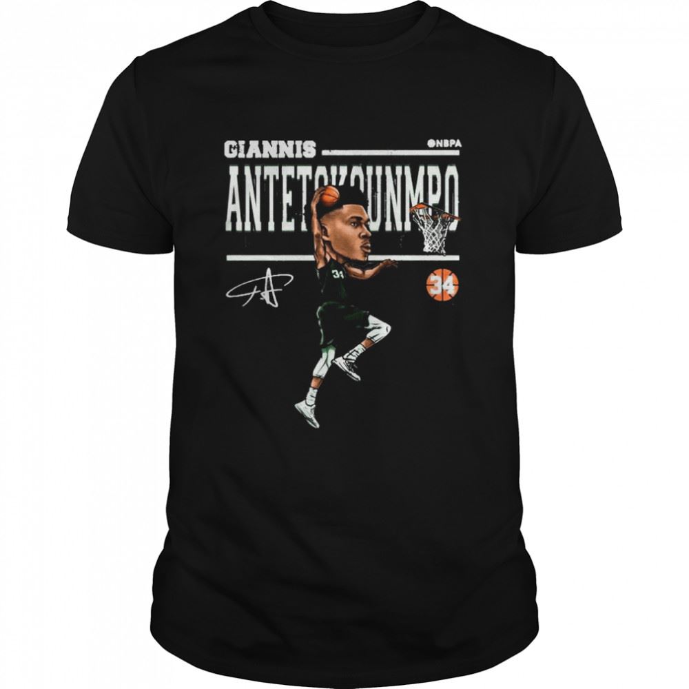 Gifts Giannis Antetokounmpo Milwaukee Bucks 500 Level Nba Cartoon Tri-blend Shirt 