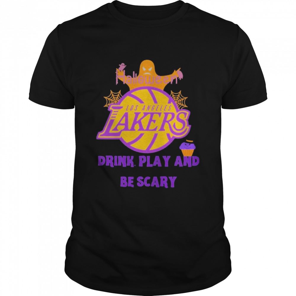 Amazing Halloween Los Angeles Lakers Drink Play And Be Crazy Shirt 