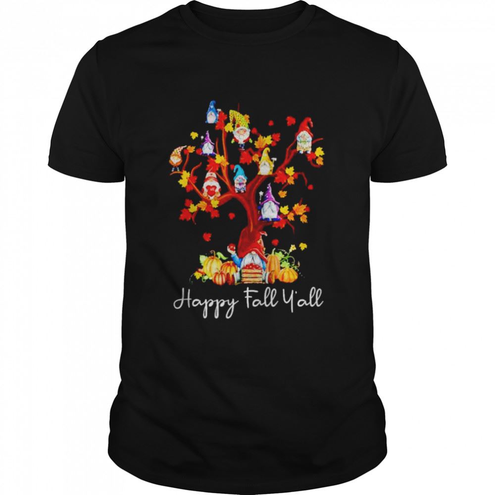 Interesting Happy Fall Yall Shirt Gnome Leopard Pumpkin Autumn Gnomes Shirt 