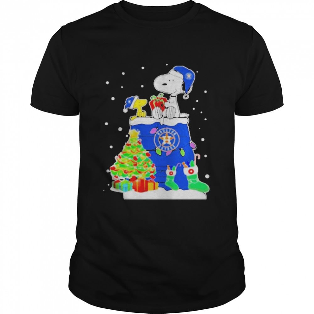 Promotions Houston Astros Snoopy And Woodstock Merry Christmas 2022 T-shirt 