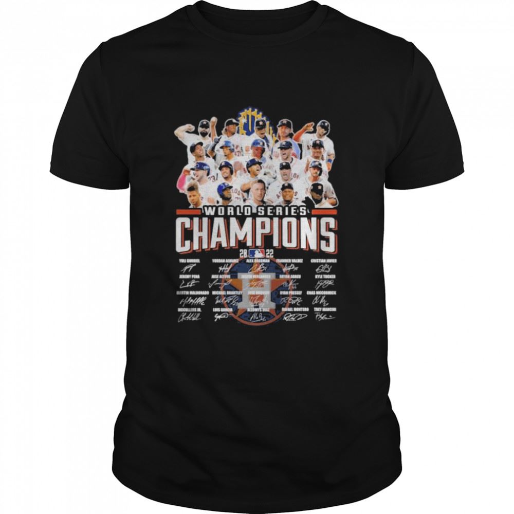 Promotions Houston Astros Team World Series Champions 2022 Finals Signatures Shirt 