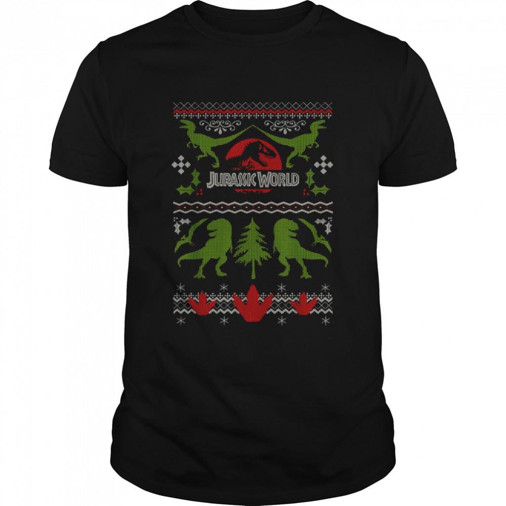 Attractive Jurassic World Dinosaur Xmas Ugly Christmas T-shirt 