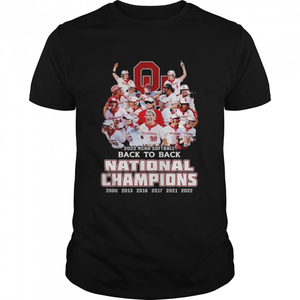 Gifts 2022 Ncaa Softball Back To Back National Champions Oklahoma Softball Team Shirt 