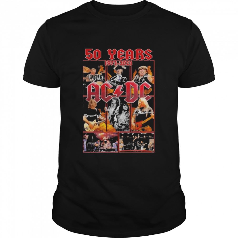 Promotions 50 Years 1973 2023 Acdc Signatures Shirt 