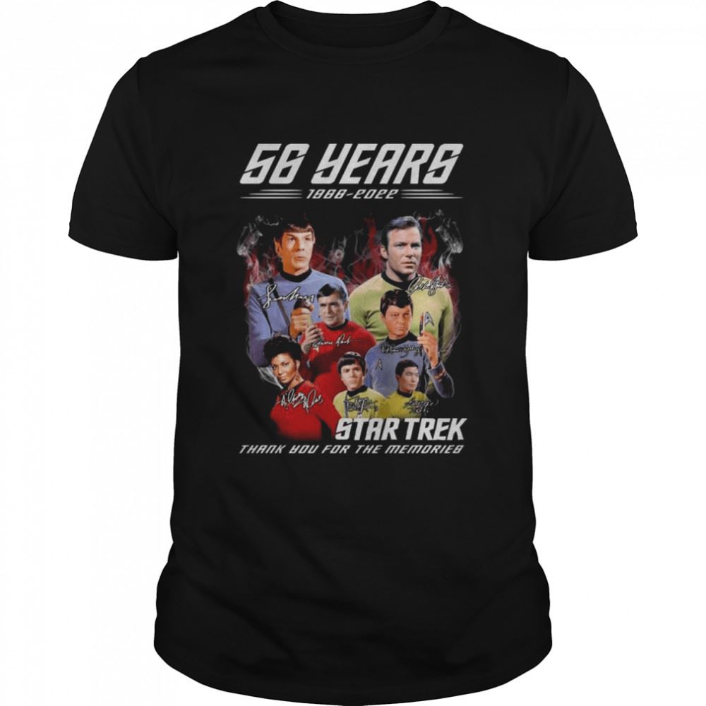 Awesome 56 Years 1966 2022 Star Trek Thank You For The Memories Signatures Shirt 