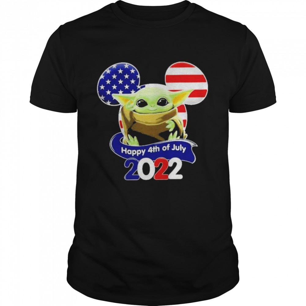 Limited Editon Baby Yoda Flag 4th Of July Colorful Star War Graphic Cartoon Shirt 