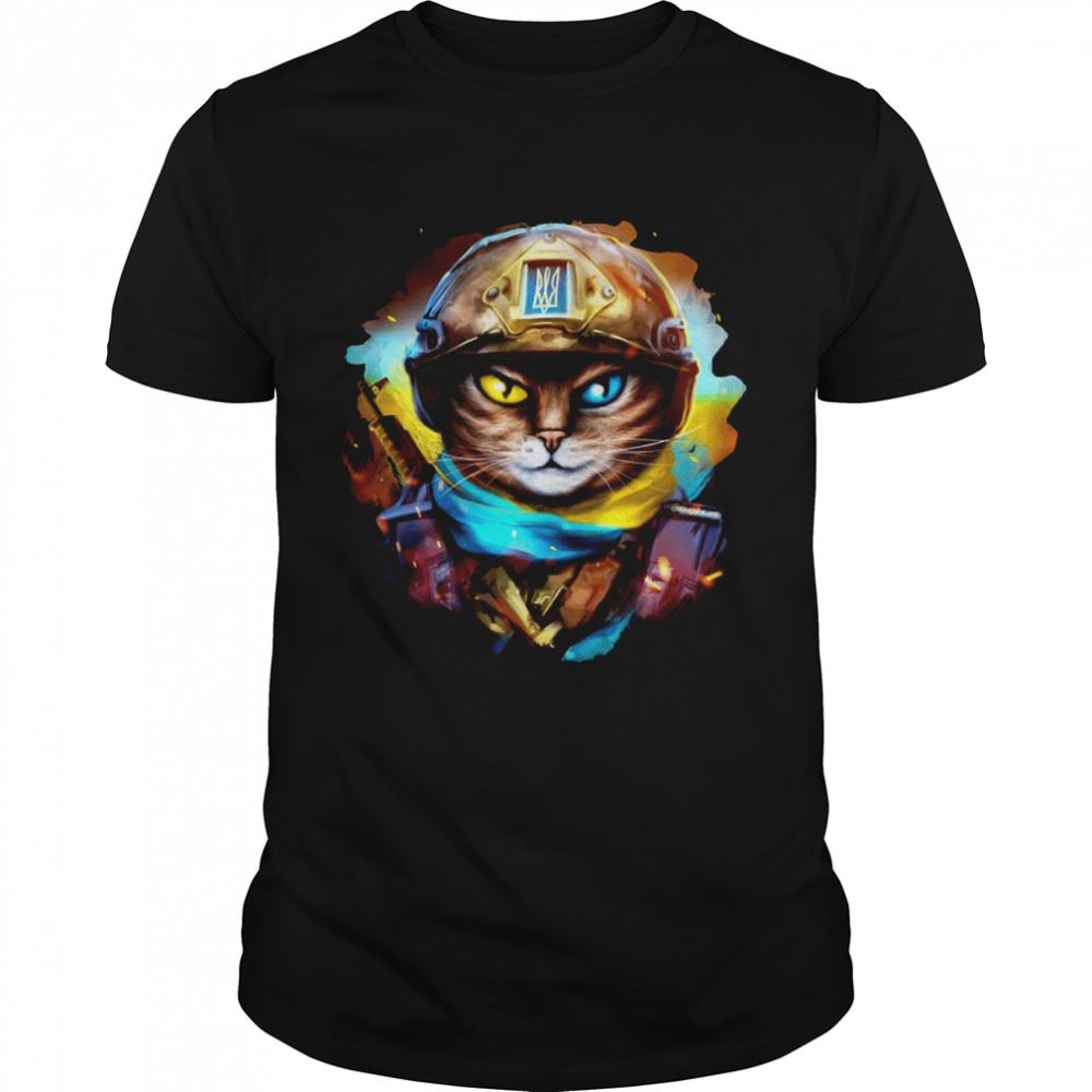 Amazing Cat Ukrainian Soldier Shirt 