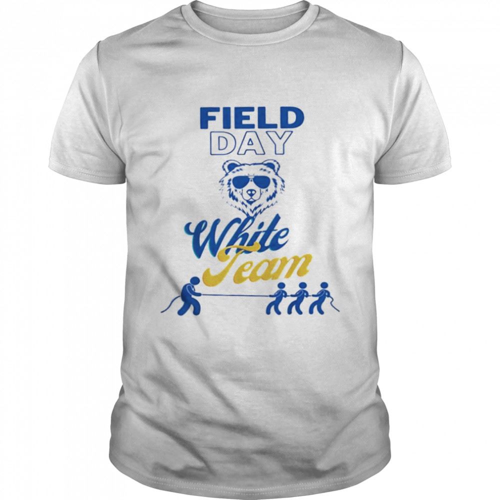 Attractive Field Day White Team Fan Gear Bear Mascot Inspired Shirt 