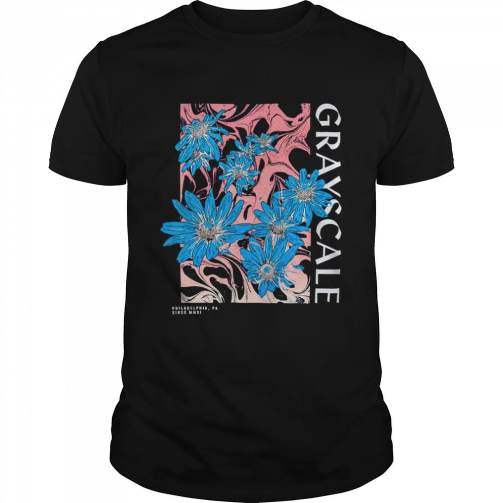 Happy Grayscale Botanical Wave Shirt 