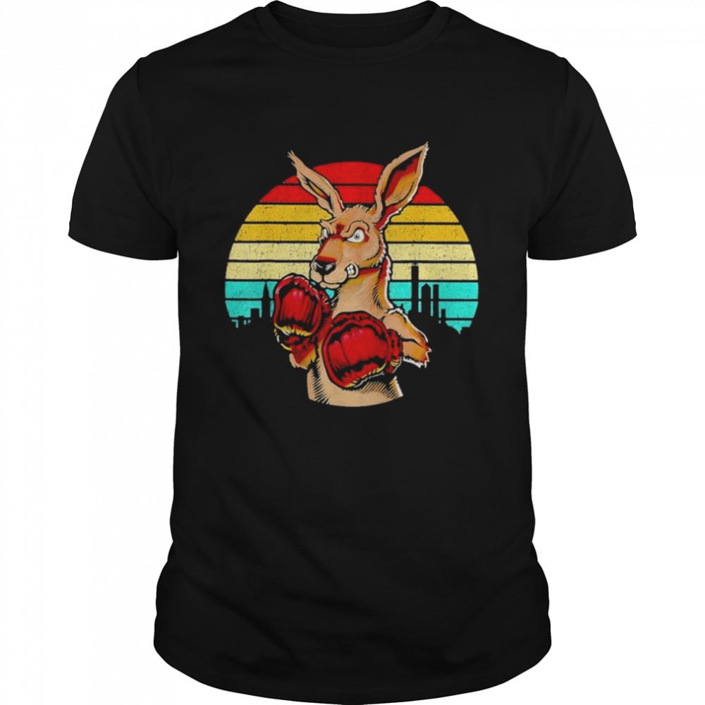 Attractive Mens Fighting Kangaroo With Boxing Gloves Shirt 