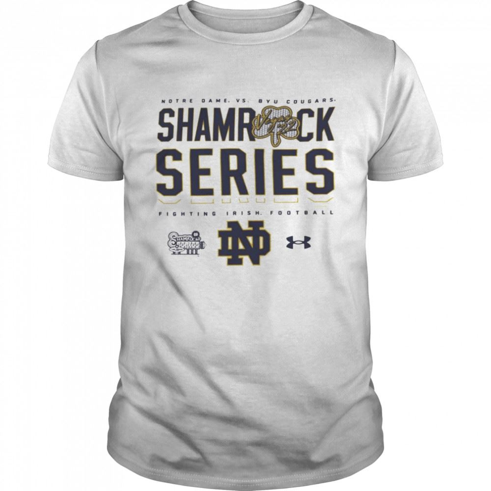Amazing Notre Dame Fighting Irish Vs Byu Cougars Under Armour Shamrock Series Sideline Shirt 
